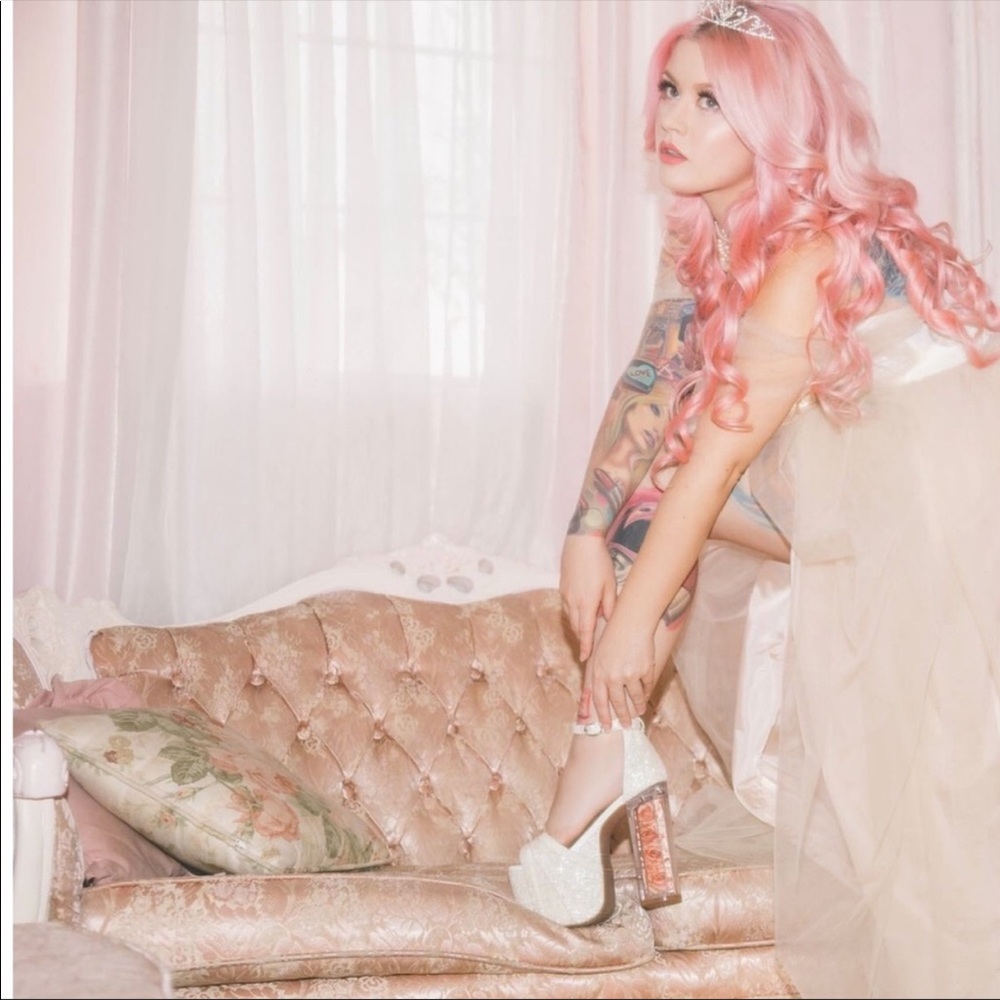 Elegant White Platform Heels